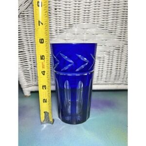 Imperial Estate Crystal‎ 5+1/4" Cobalt Cut to Clear Water Glass